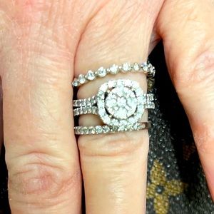 2 Carat 14k white Gold Engagement Ring 3 piece set. Zales with receipt and box